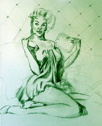 Pin up Sketch after Gil Evgren 20" x 16"